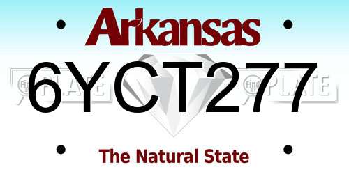6YCT277 Arkansas License Plate