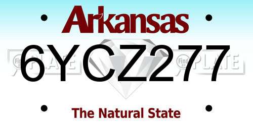 6YCZ277 Arkansas License Plate