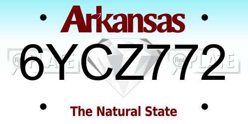 6YCZ772 Arkansas License Plate