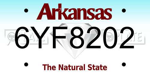 6YF8202 Arkansas License Plate