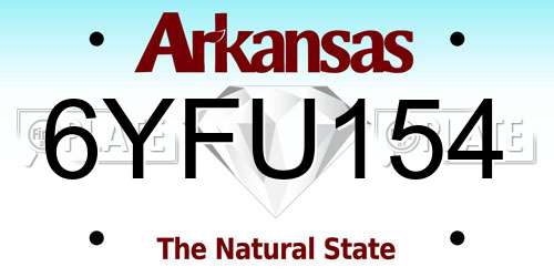6YFU154 Arkansas License Plate