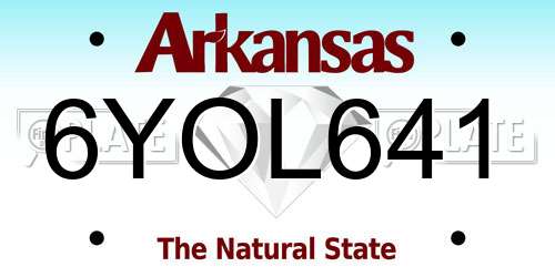 6YOL641 Arkansas License Plate