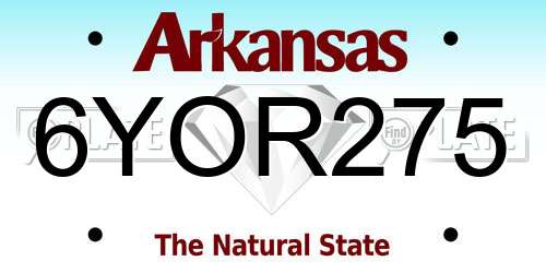 6YOR275 Arkansas License Plate