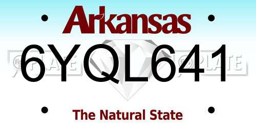 6YQL641 Arkansas License Plate
