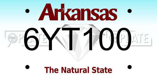 6YT100 Arkansas License Plate