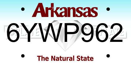 6YWP962 Arkansas License Plate