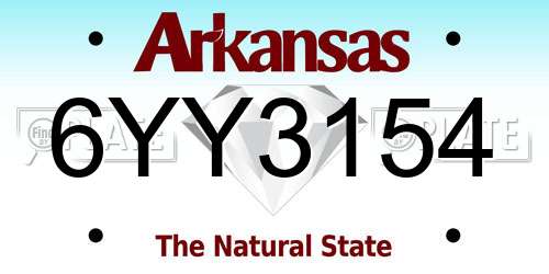 6YY3154 Arkansas License Plate