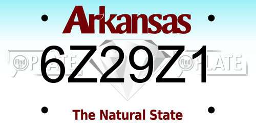 6Z29Z1 Arkansas License Plate