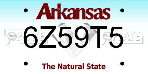 6Z59T5 Arkansas License Plate