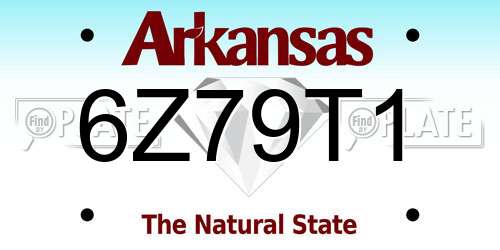 6Z79T1 Arkansas License Plate