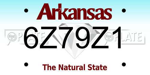 6Z79Z1 Arkansas License Plate