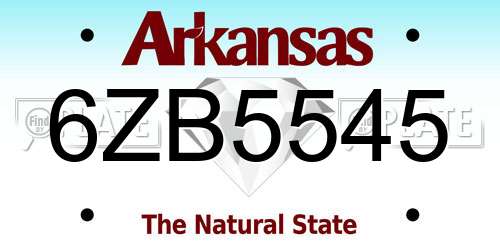 6ZB5545 Arkansas License Plate