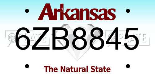 6ZB8845 Arkansas License Plate