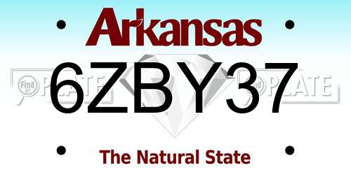 6ZBY37 Arkansas License Plate