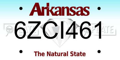 6ZCI461 Arkansas License Plate