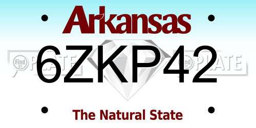 6ZKP42 Arkansas License Plate