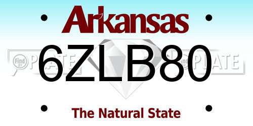 6ZLB80 Arkansas License Plate