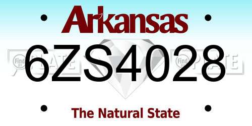 6ZS4028 Arkansas License Plate