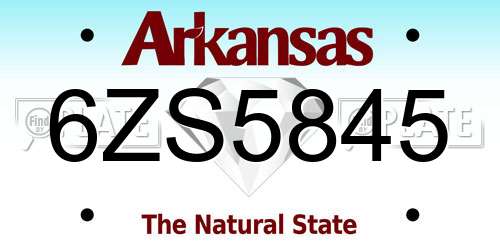 6ZS5845 Arkansas License Plate