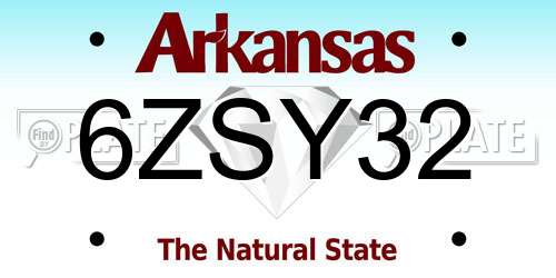6ZSY32 Arkansas License Plate
