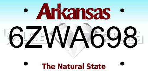 6ZWA698 Arkansas License Plate