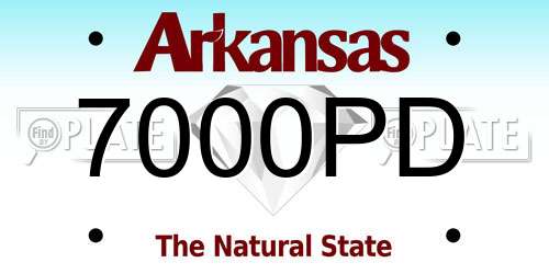 7000PD Arkansas License Plate