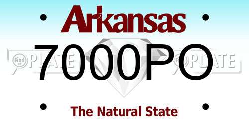 7000PO Arkansas License Plate