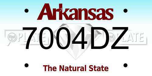 7004DZ Arkansas License Plate