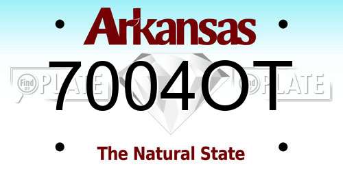 7004OT Arkansas License Plate