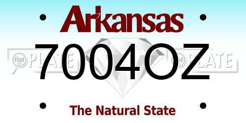 7004OZ Arkansas License Plate