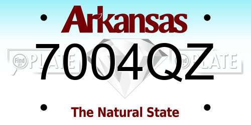 7004QZ Arkansas License Plate