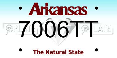 7006TT Arkansas License Plate