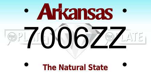 7006ZZ Arkansas License Plate