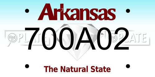 700A02 Arkansas License Plate