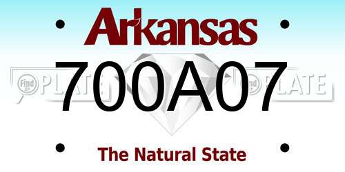 700A07 Arkansas License Plate