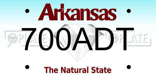 700ADT Arkansas License Plate