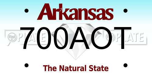 700AOT Arkansas License Plate