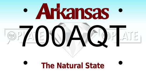 700AQT Arkansas License Plate