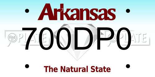 700DP0 Arkansas License Plate
