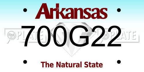 700G22 Arkansas License Plate