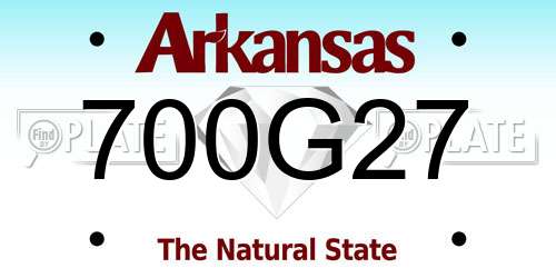 700G27 Arkansas License Plate