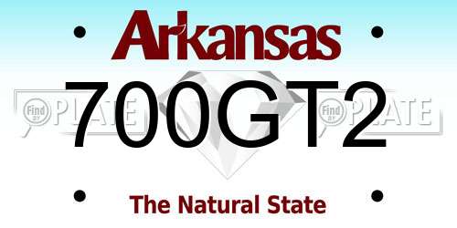 700GT2 Arkansas License Plate