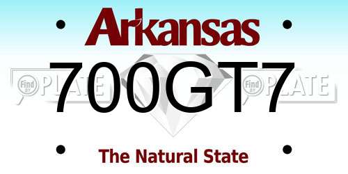 700GT7 Arkansas License Plate