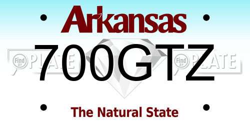 700GTZ Arkansas License Plate
