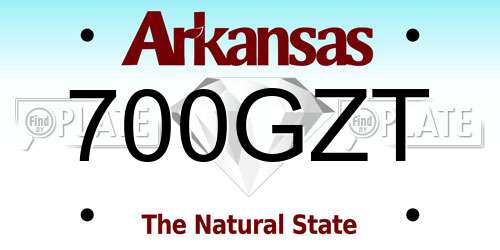 700GZT Arkansas License Plate