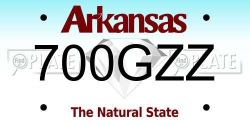 700GZZ Arkansas License Plate
