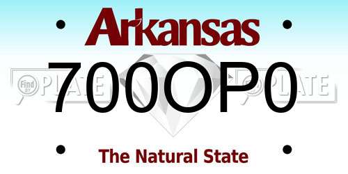 700OP0 Arkansas License Plate
