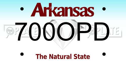 700OPD Arkansas License Plate