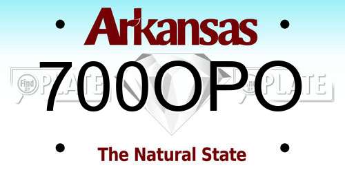 700OPO Arkansas License Plate
