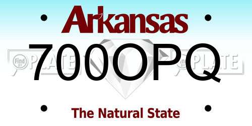 700OPQ Arkansas License Plate